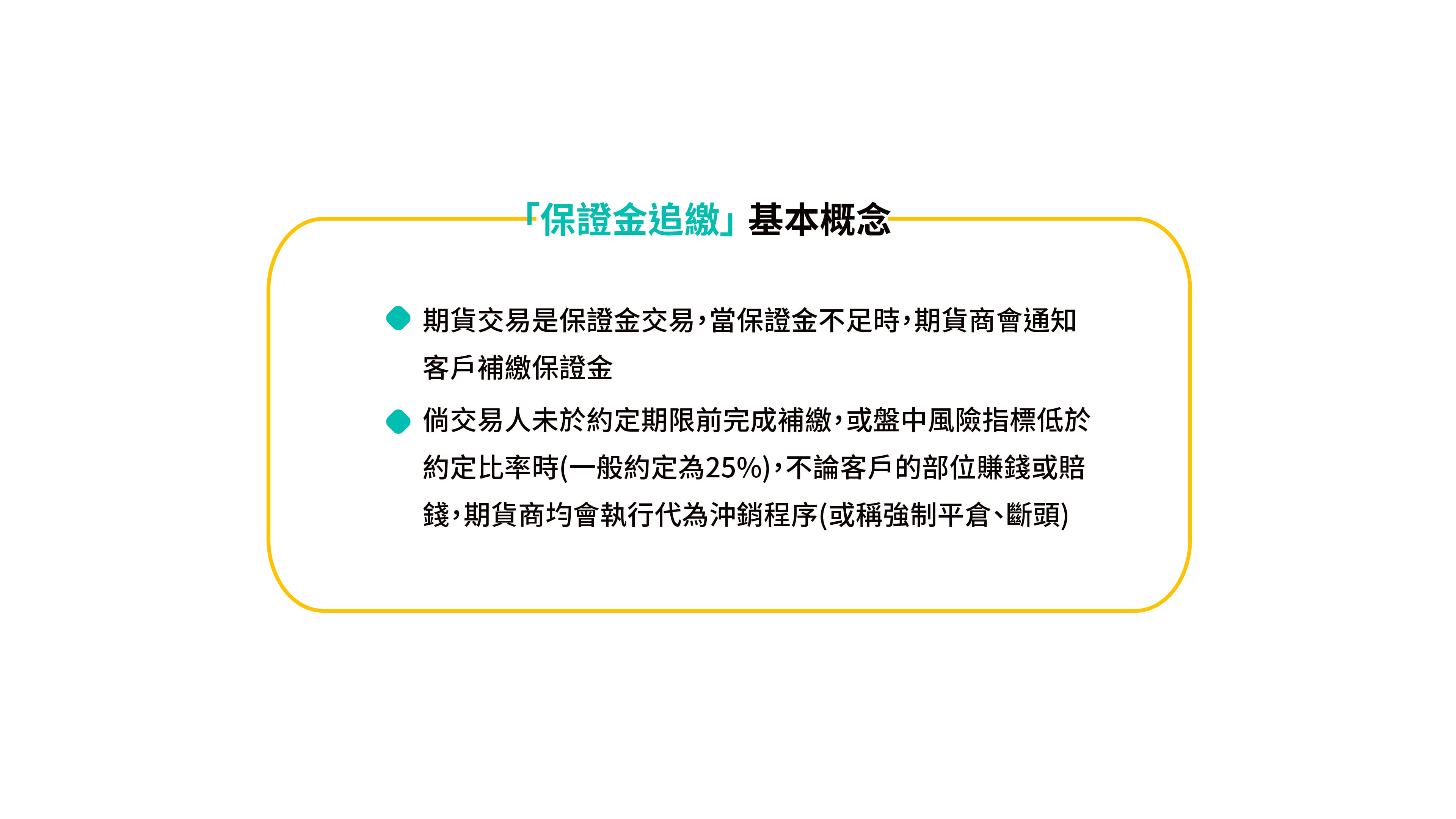 保證金追繳及代為沖銷基本概念。