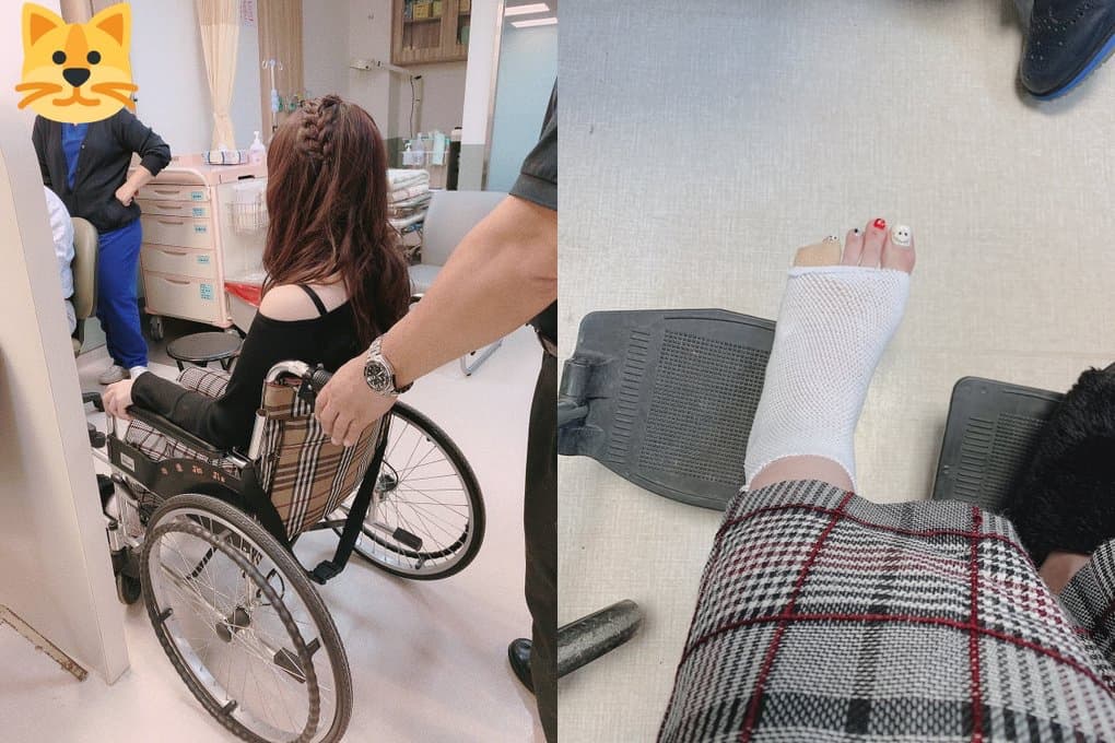 波多野結衣在推特上貼出就醫照片,醫生診斷後確定是骨折。(翻攝自波多野結衣推特)