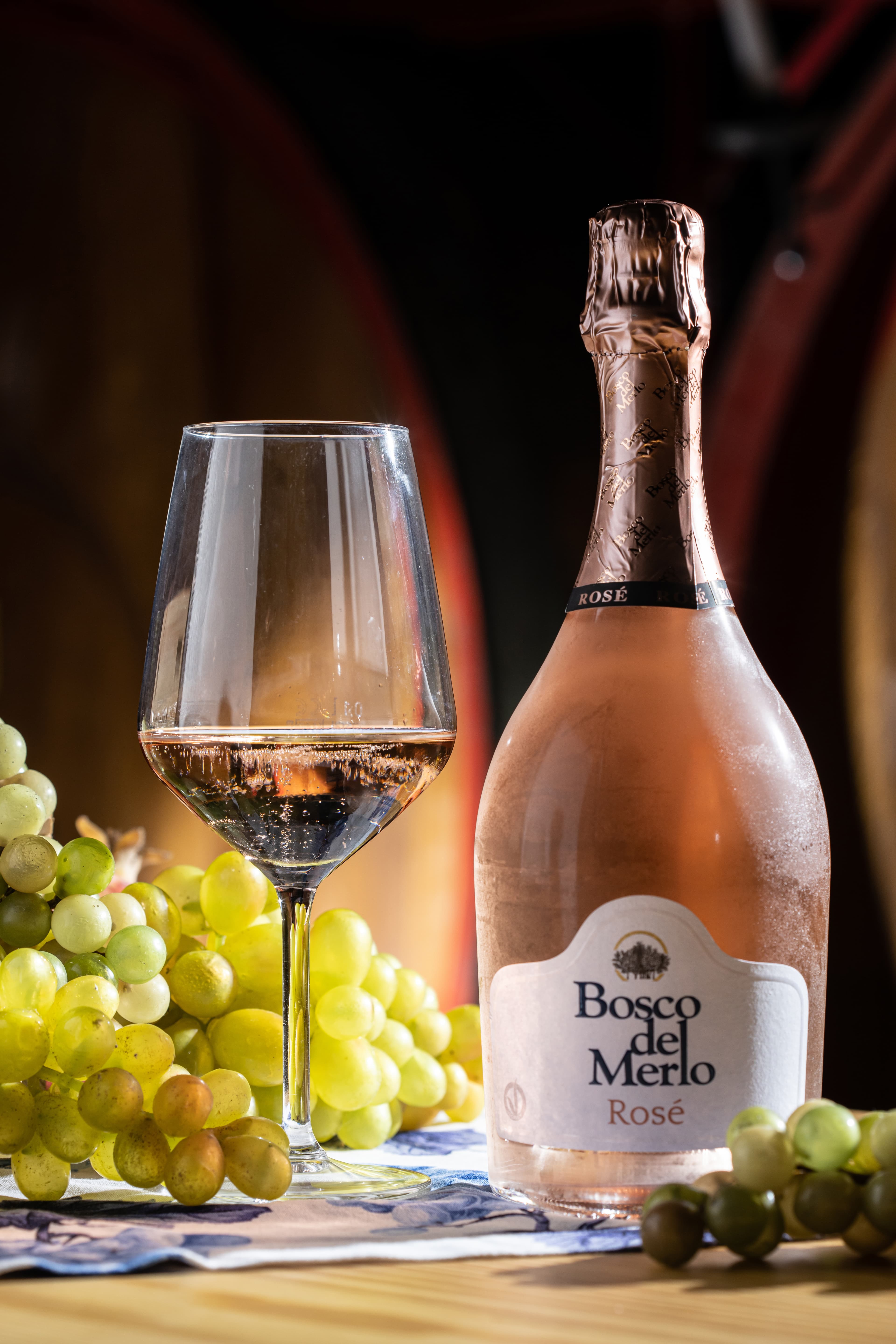 以85%Glera葡萄加上15%Pinot Noir釀成的「Bosco del Merlo Rosé」有著夢幻色澤與纖細果香。