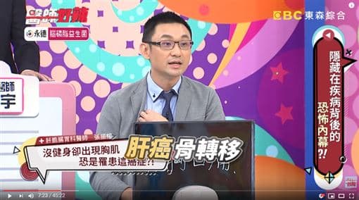 雖確診是肝癌骨轉移,不過幸好醫師表示可透過放射治療控制病情。(翻攝自《醫師好辣》YouTube)