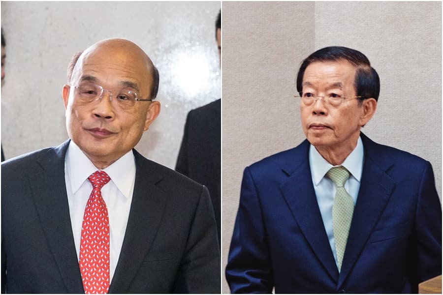 盧天麟涉嫌挪用公款幫謝長廷(右)、蘇貞昌(左)競選未遂,遭判刑1年2個月,緩刑2年。