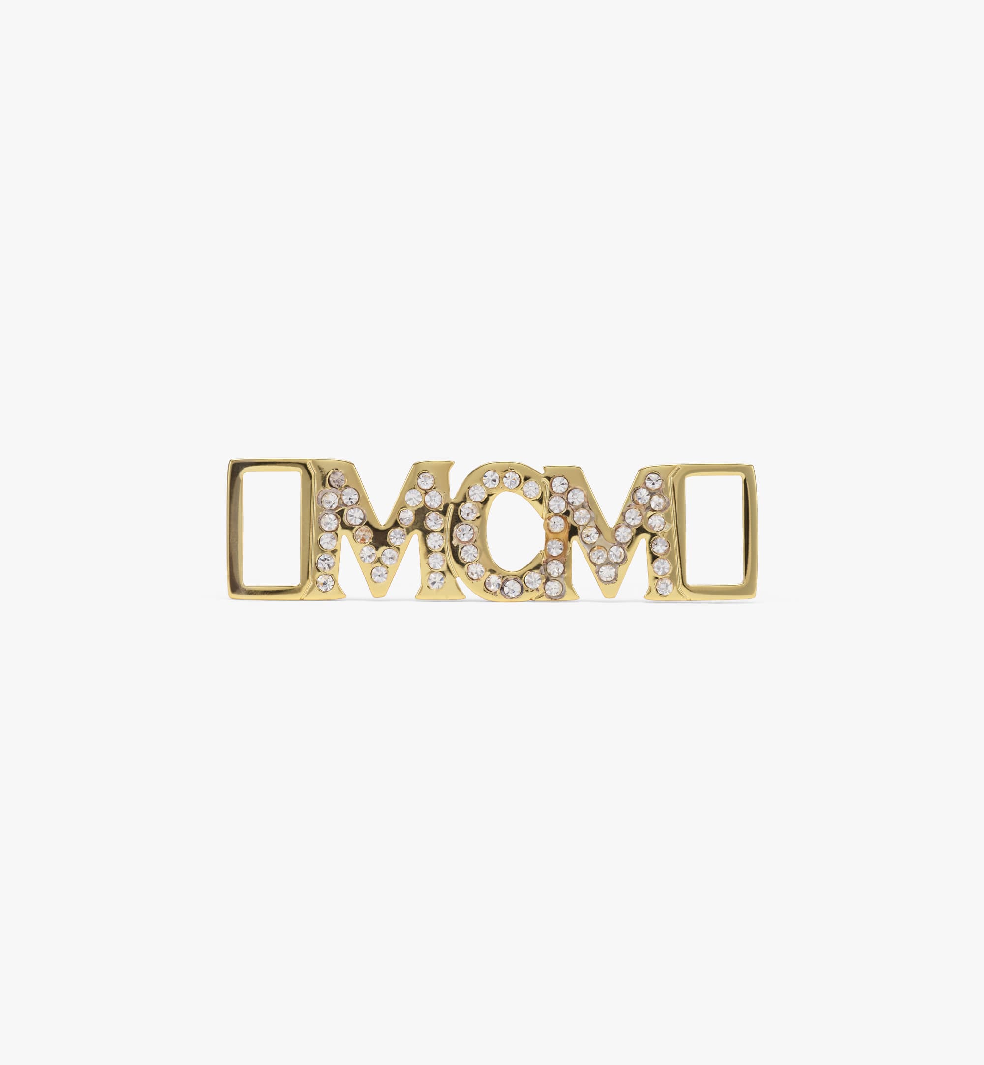 鍍金鑲施華洛世奇鞋帶釦。（MCM提供）