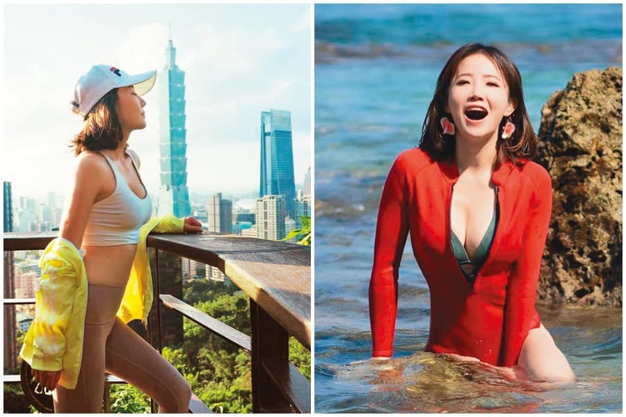 謝忻熱愛戶外運動，曾到小琉球學潛水、秀出渾圓雪乳。（翻攝自謝忻臉書、IG）