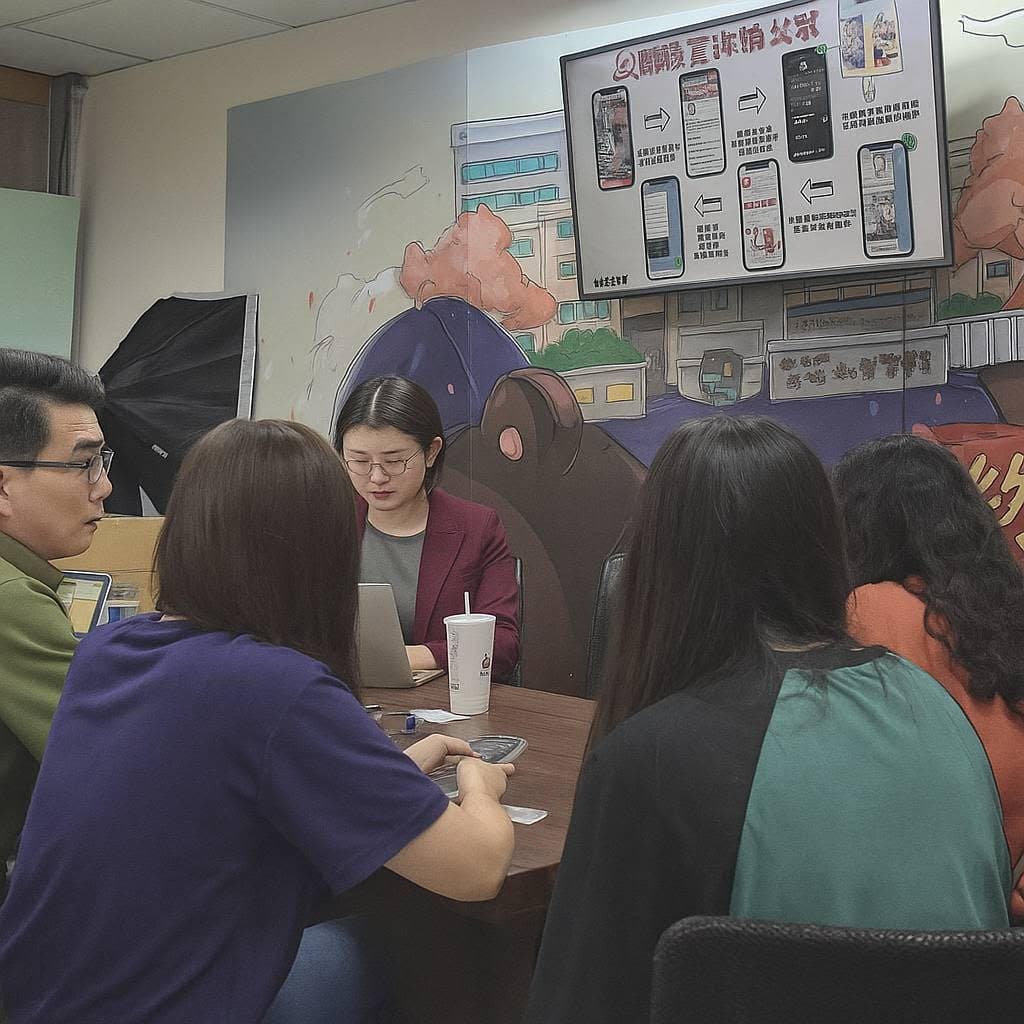台灣民間反詐騙協會律師團面談臉書詐騙被害人。照片經變色處理。（台灣民間反詐騙協會提供）