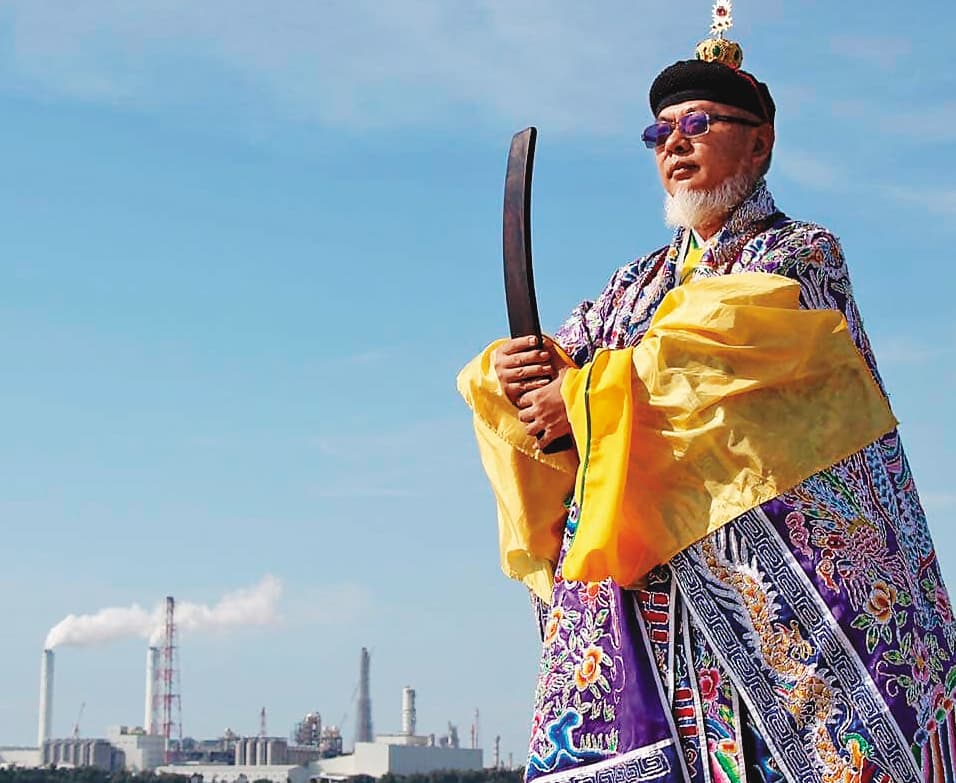 張捷翔說,2018年台灣減香聲浪不斷,道教界只有他一個天師親赴凱道抗議。(翻攝網路)