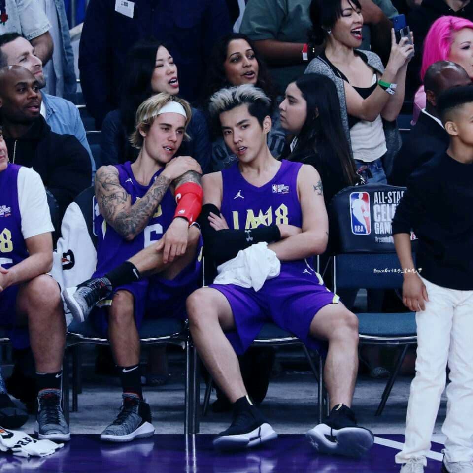 小賈斯汀與吳亦凡在前年曾一起參加NBA全明星名人賽。(網路圖片)