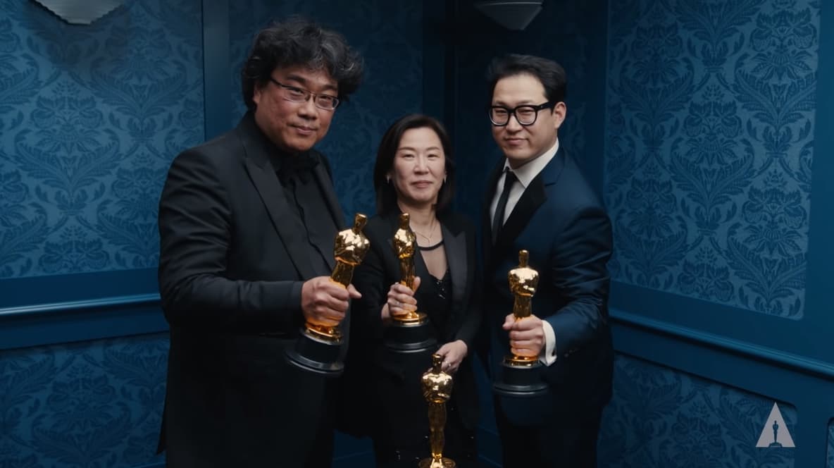 《寄生上流》是首部贏得奧斯卡最佳影片的非英語電影。(翻攝自YouTube Oscars)