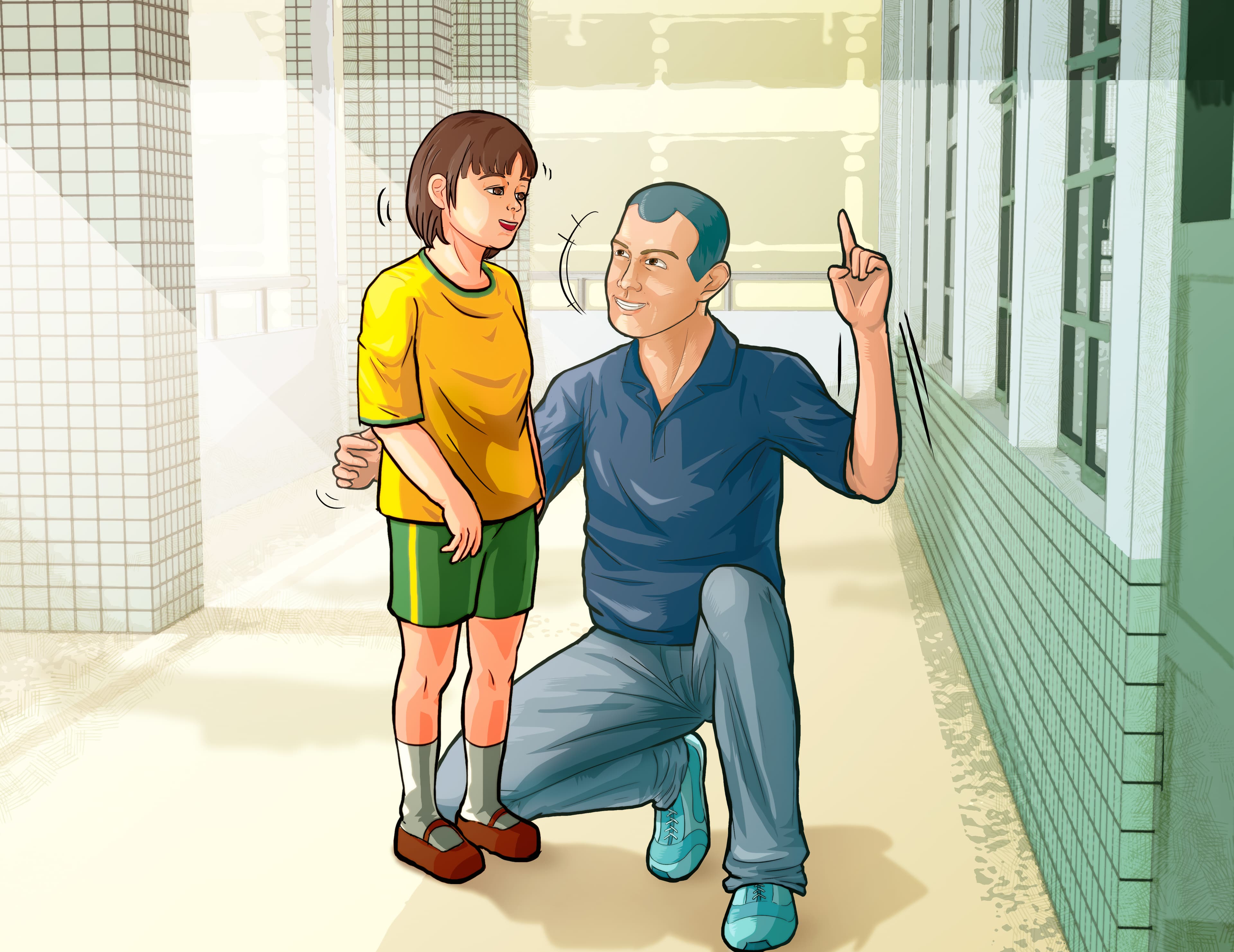 蔡榮樹騙陳姓女童自己是老師,要她到活動中心頂樓幫忙搬東西。(圖為示意畫面)
