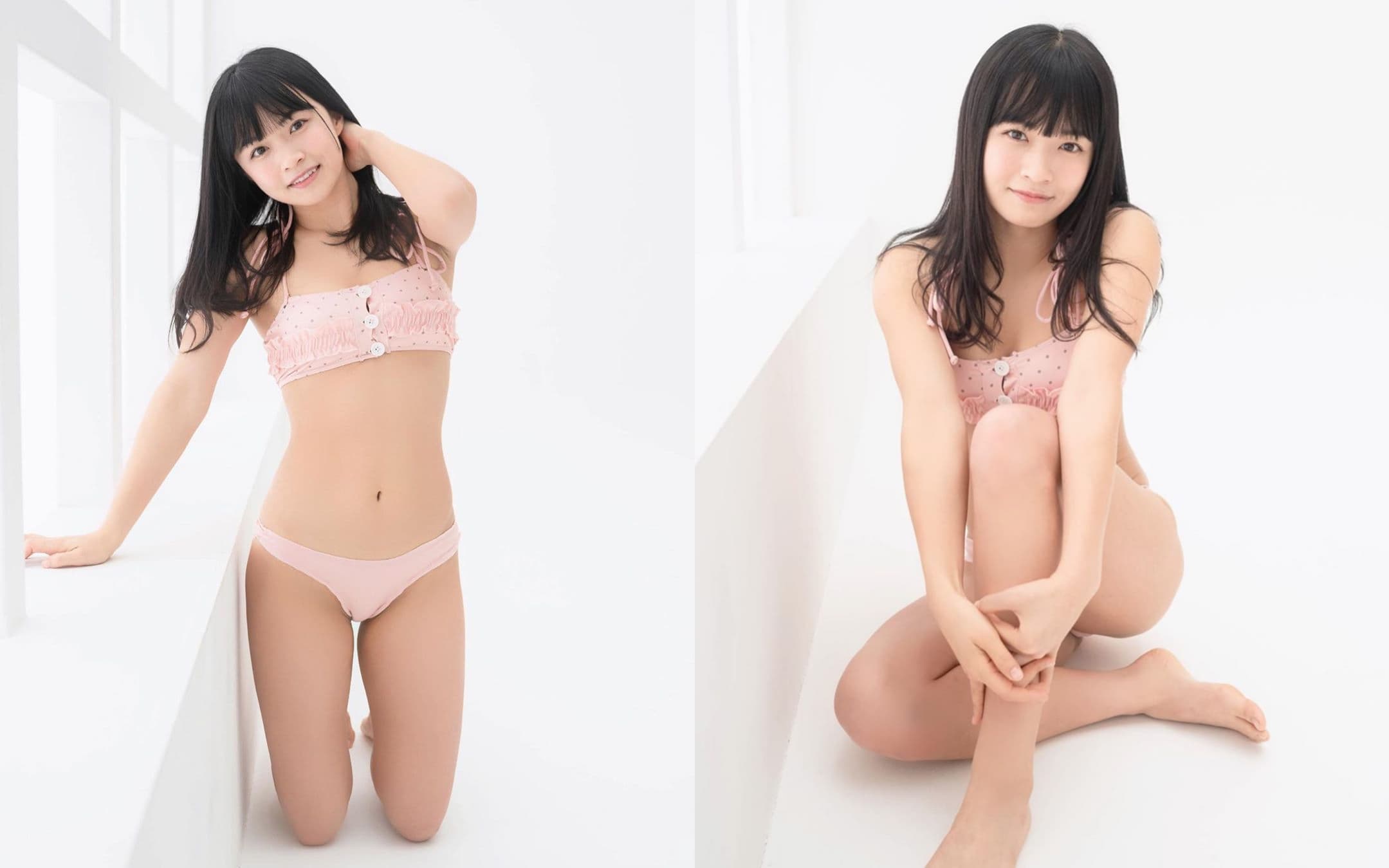 百川晴香穿上粉紅比基尼,宣告春天到來。(翻攝百川晴香IG)