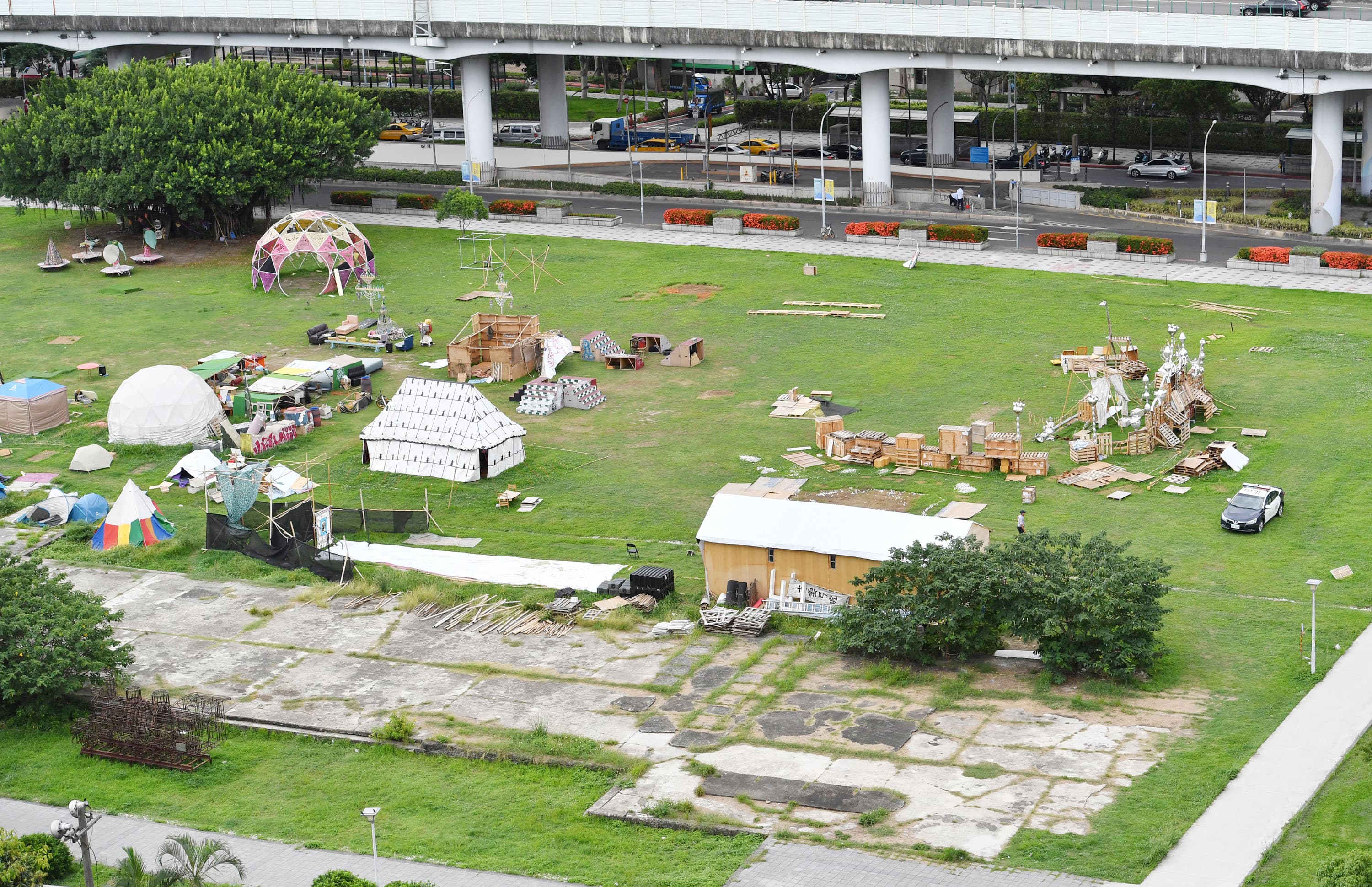 台北市華山大草原。(中央社)
