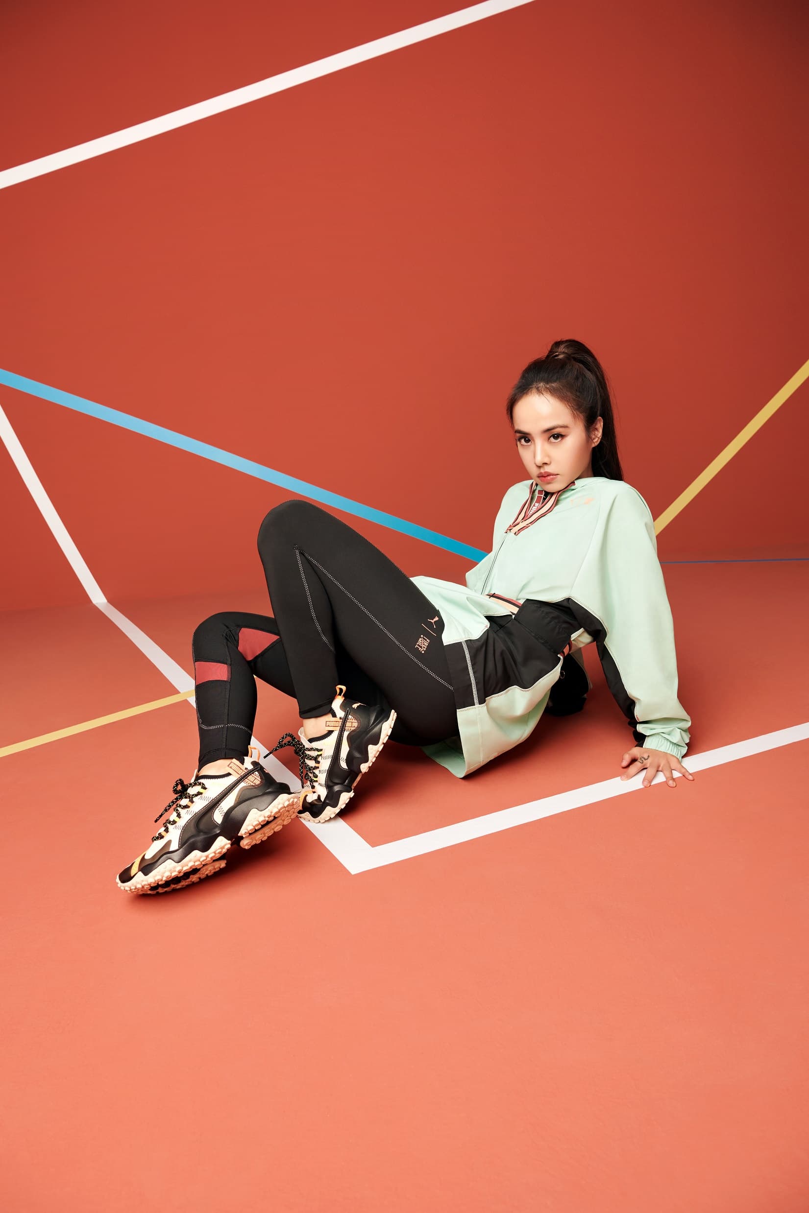 蔡依林示範PUMA x FIRST MILE環保機能系列,為運動注入生態永續能量。(PUMA提供)