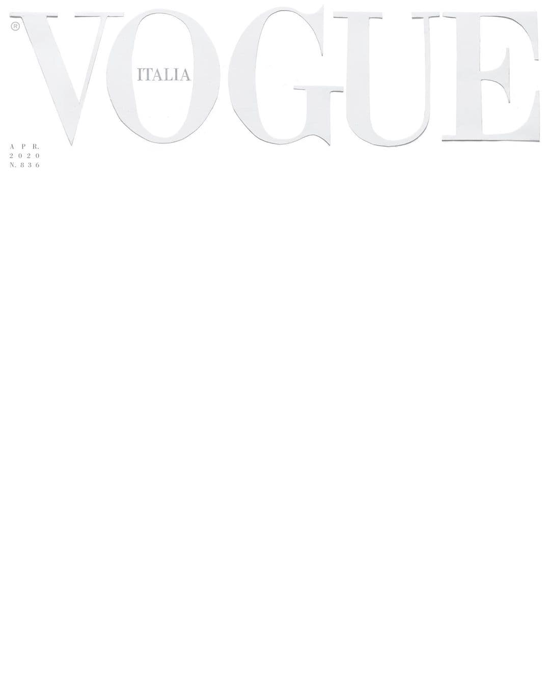義大利版《VOGUE》決定有史以來第一次印刷全白色封面,原來都和疫情有關。(翻攝IG vogueitalia)