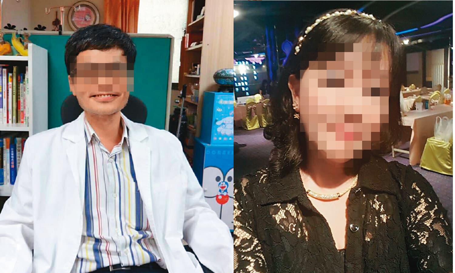 被女醫師懷疑是老公(左,翻攝臉書)小三的王女(右,翻攝臉書)在法院證稱,徵信社有介紹男生給她認識,但未致贈名貴禮物或吃大餐,交往花費約1萬多元,法院因此認定業者耍詐。