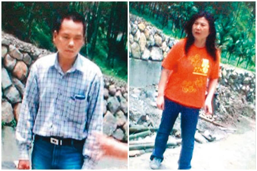 邱清彥(左)、賴慧慈(右)這對驚世夫妻在現場模擬時,互相攻擊叫囂。(翻攝畫面)