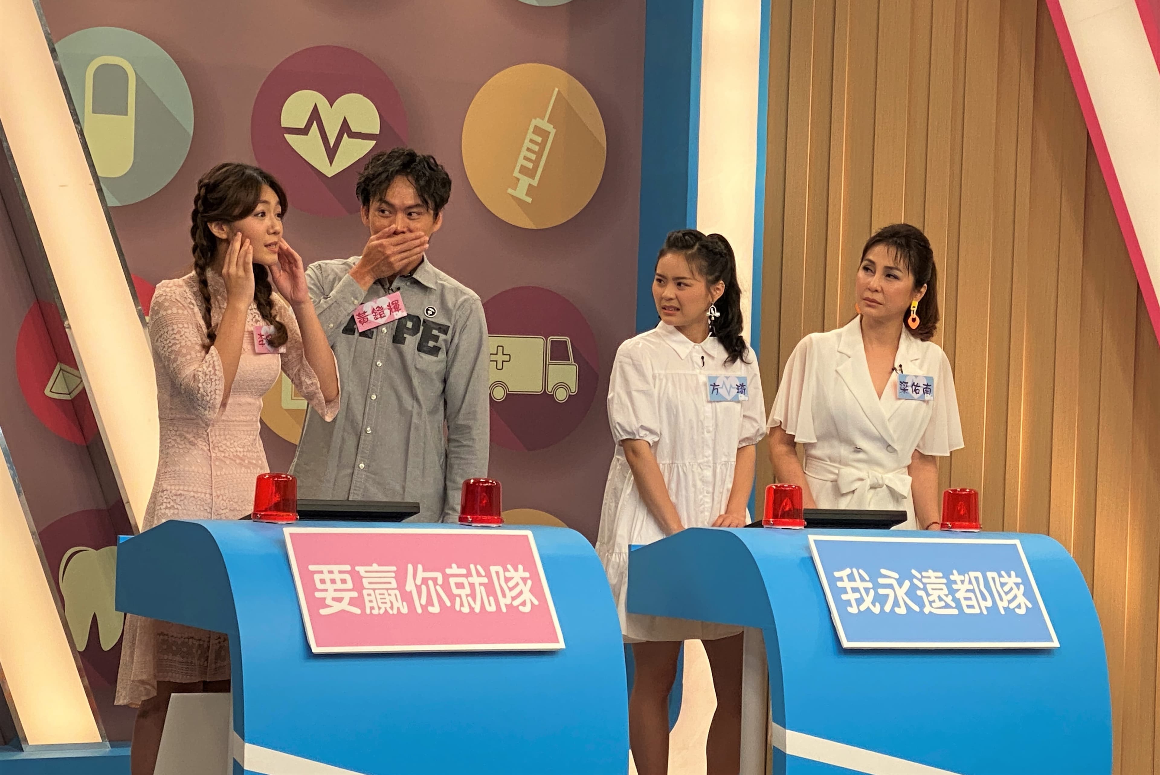 李又汝(左一)透露曾拍巴掌戲,遭打到下巴脫臼。(圖/民視提供)