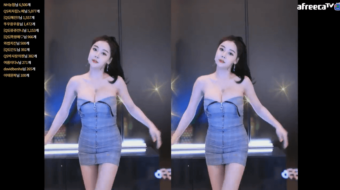 朴素真經常在自己的頻道上分享熱舞影片,大秀火辣身材。(翻攝自Afreeca TV)