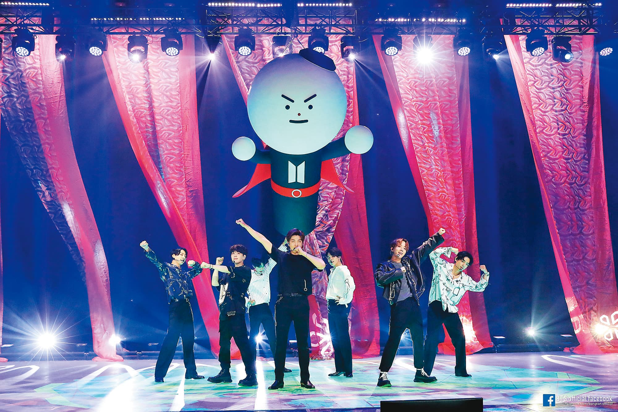 「防彈少年團」海外巡演全喊停,透過線上演唱會與全球75萬粉絲同歡,光門票就賺進4.5億元。(翻攝自防彈少年團Facebook)