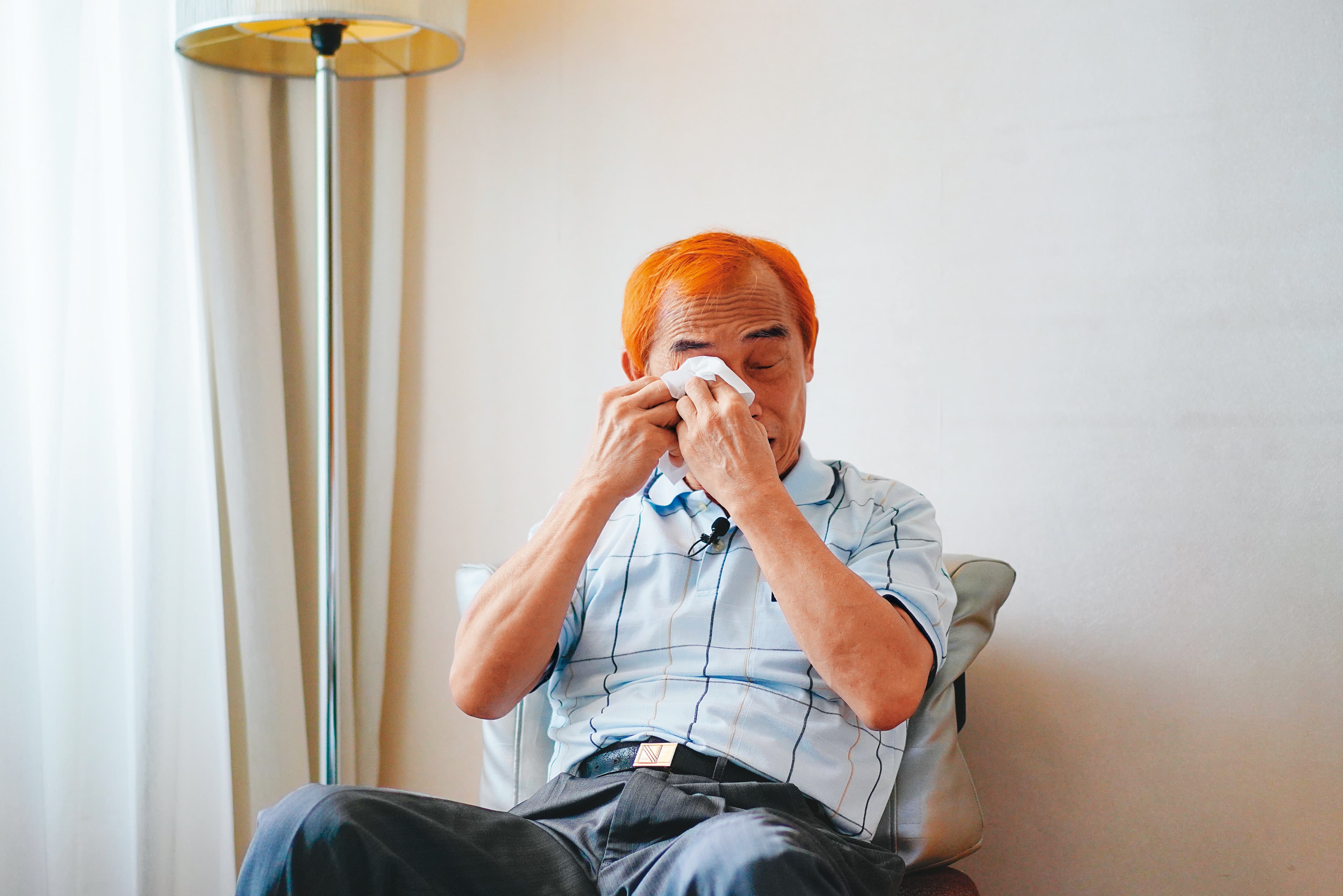 C姓女信徒留下、唯一被保留的一封遺書,就是當年莊訓貴(圖)去跟C性女信徒家屬下跪求得的,憶及這段往事,他還是忍不住落淚說:「我這輩子從沒跟人家跪過。」