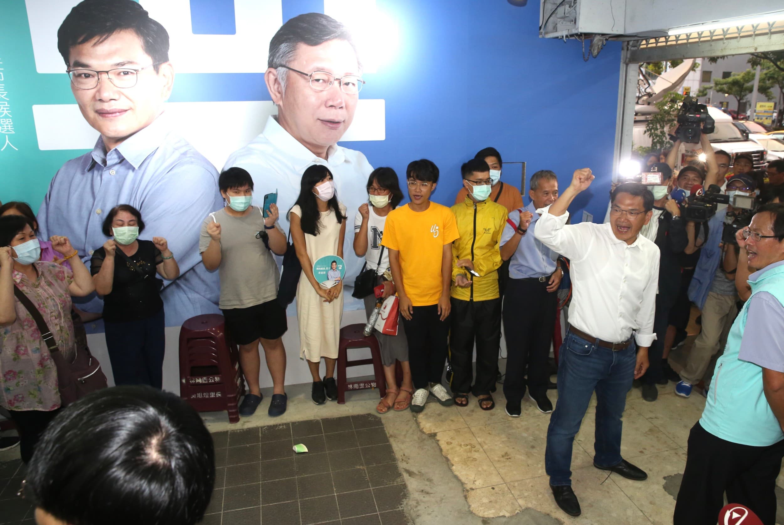 吳益政傍晚近6點宣布敗選,民眾黨黨主席柯文哲未現身。