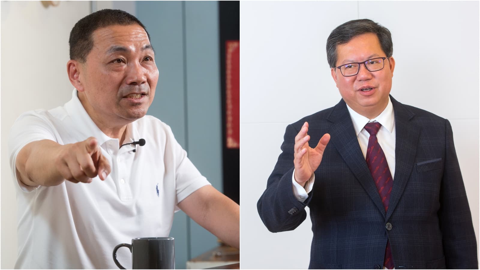 《天下》指出,新北市長侯友宜(左)、和桃園市長鄭文燦(右),各自成為藍綠陣營最強盟主。(本刊資料照)