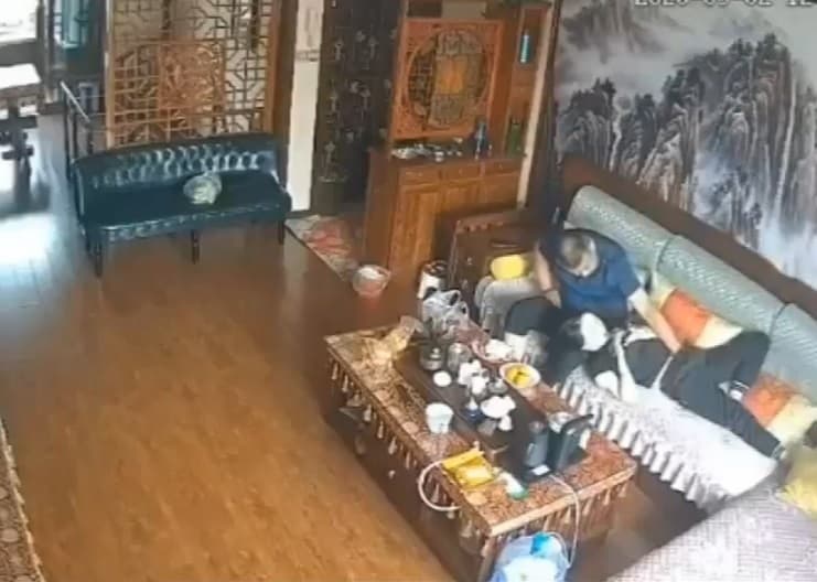 楊光金兒子怒斥網路上流傳的是假影片,表示已經報警。(翻攝自澎湃視頻)