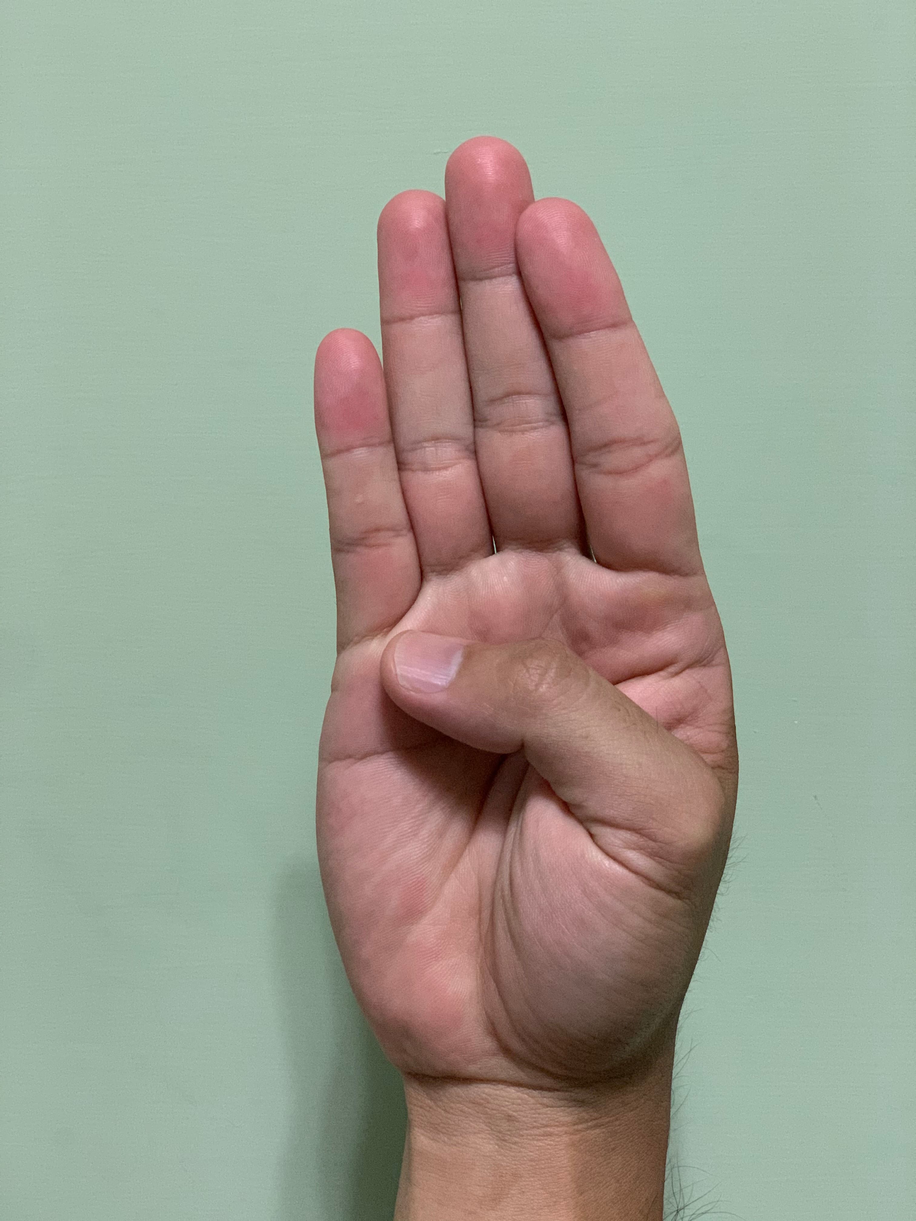 大拇指自然往內折。(本刊資料照)