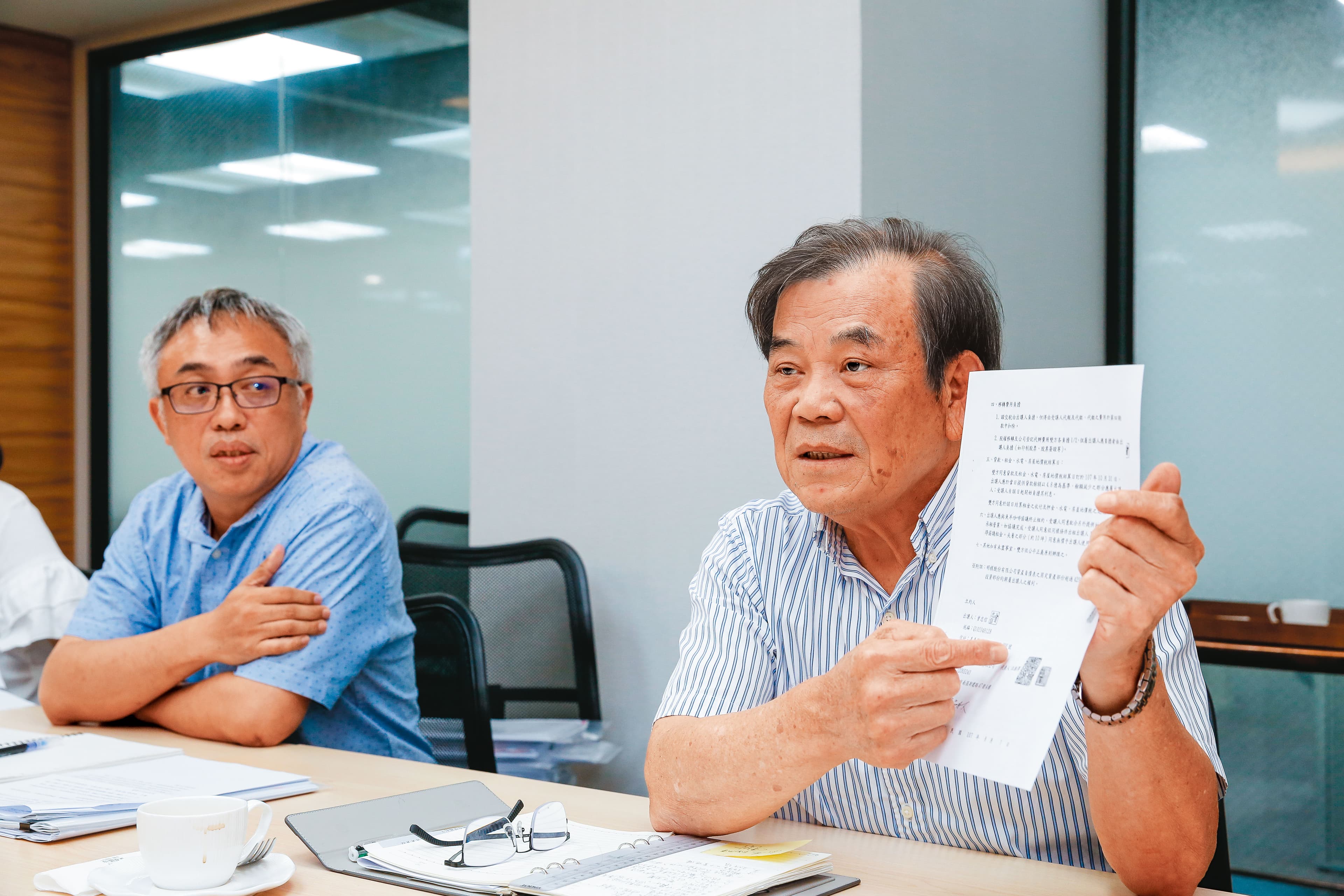 官田鋼鐵董事長汪振澤強調該筆交易是股權買賣，不需承受這筆四．八億元的債務。