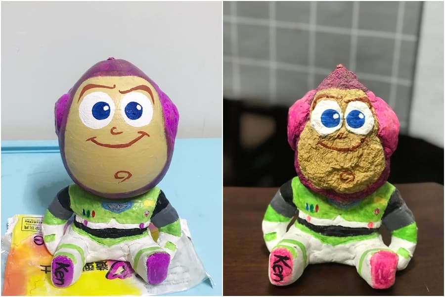 歲月不饒人，巴斯光年一年後變成派大星了。（翻攝自爆廢公社）