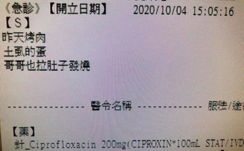 對於病患自述吃下「土虱的蛋」後拉肚子，白永嘉醫師疑惑表示，「土虱的蛋是什麼？怎麼以前從來沒烤過……」。（翻攝自急診醫師的眼睛臉書粉專）