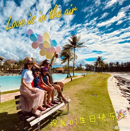 太幸福了,讓吳尊都忍不住要感恩,「感恩生命帶給我的一切。」(翻攝自吳尊微博)