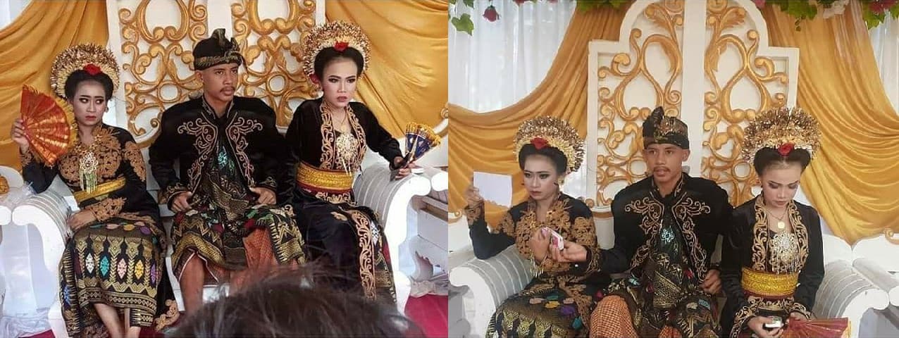 第1任妻子F女無奈接受,丈夫和第2任妻子M女拒絕發表評論。(翻攝自IG/makassar_iinfo)