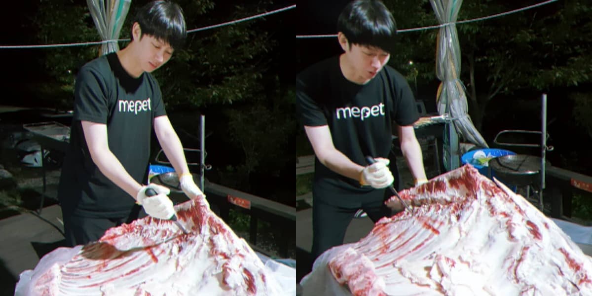 希澈挑戰手切牛肉。(翻攝希澈IG)