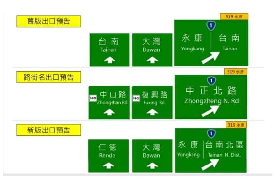 回應民意，高公局將修正路標。（翻攝自高公局網站）