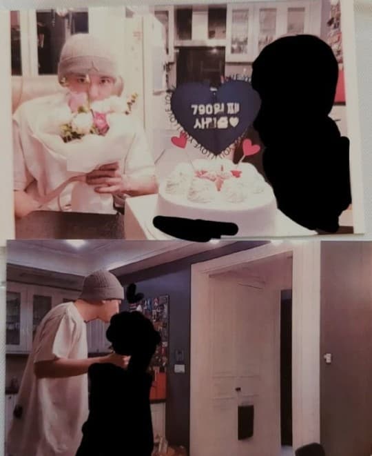 A女曝光與燦烈的親密合照,爆料他在兩人交往3年期間劈腿超過10人。(翻攝自dcinside)