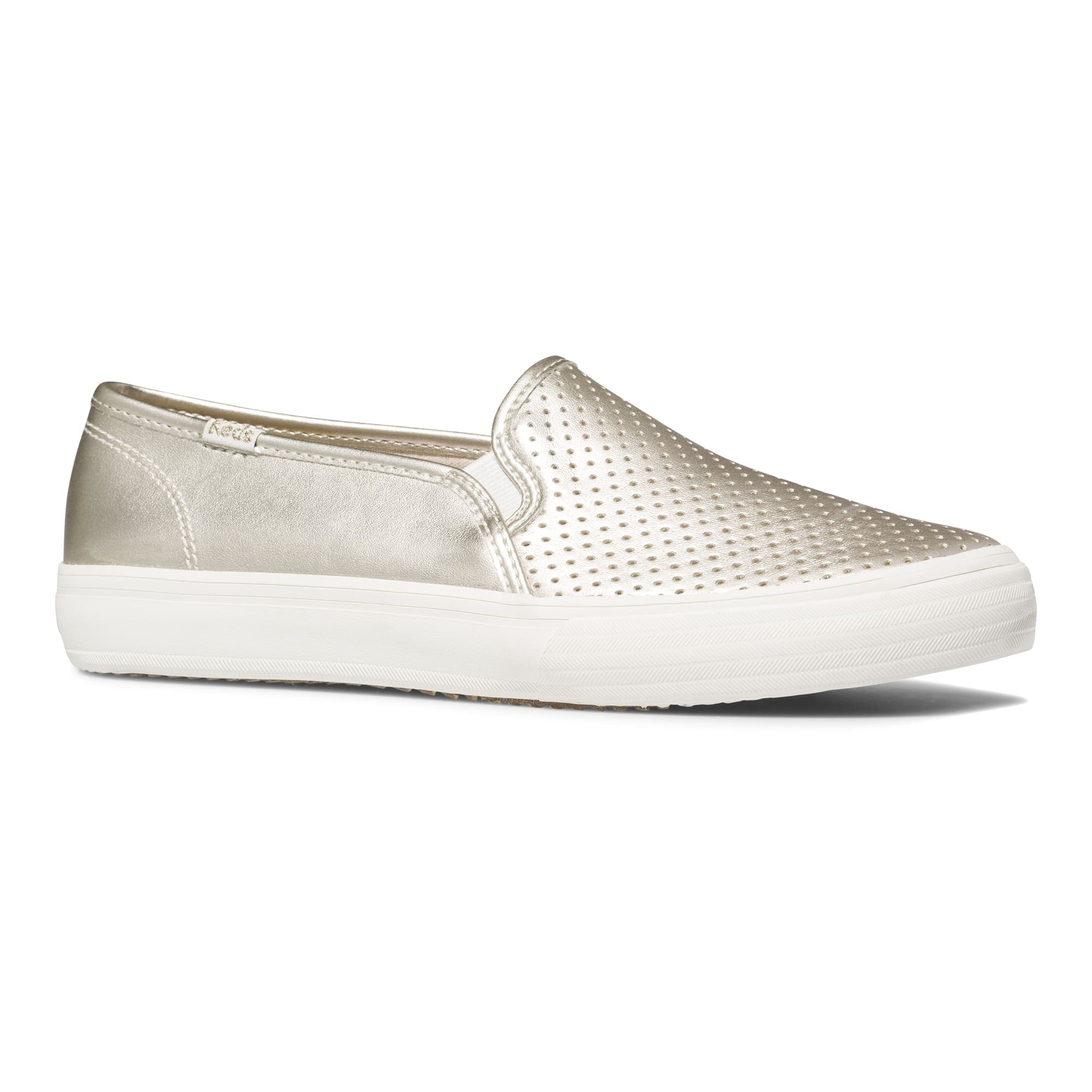 香檳金皮革DOUBLE DECKER休閒鞋 NT$2,290。(Keds提供)