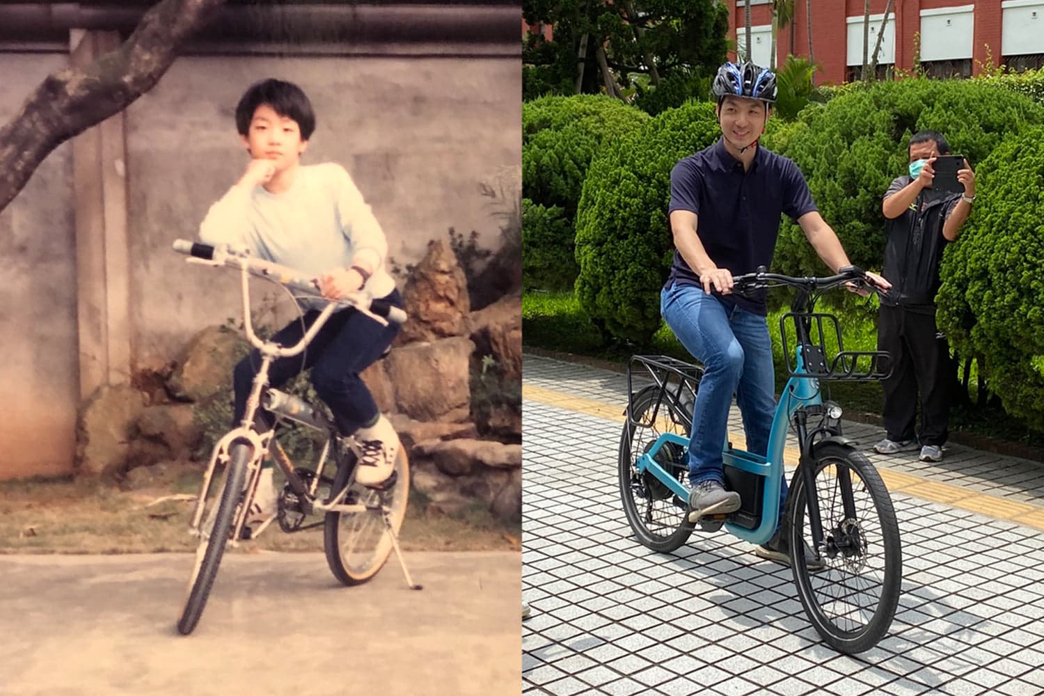 國民黨籍立委蔣萬安也貼出33年的對比照。(翻攝自蔣萬安臉書)