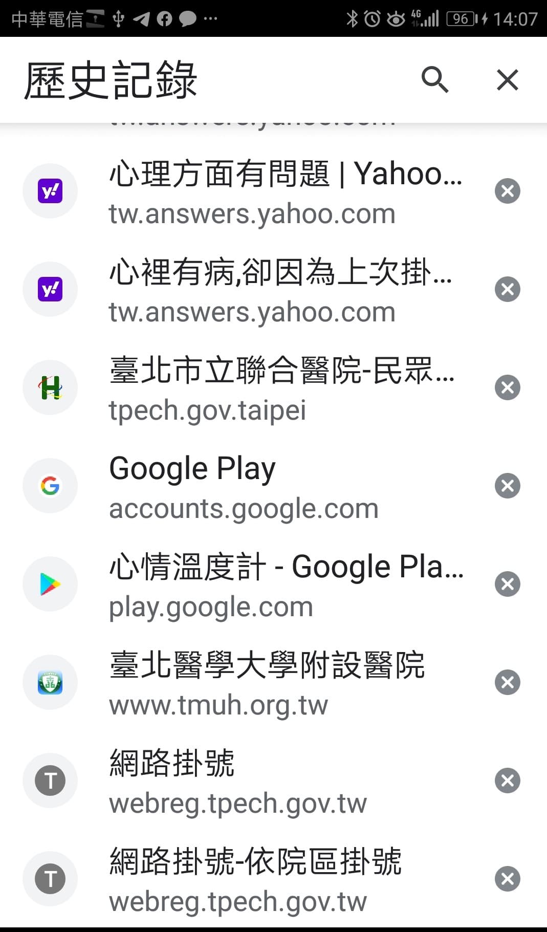 死者生前手機瀏覽紀錄幾乎都與醫療字眼有關。(讀者提供)
