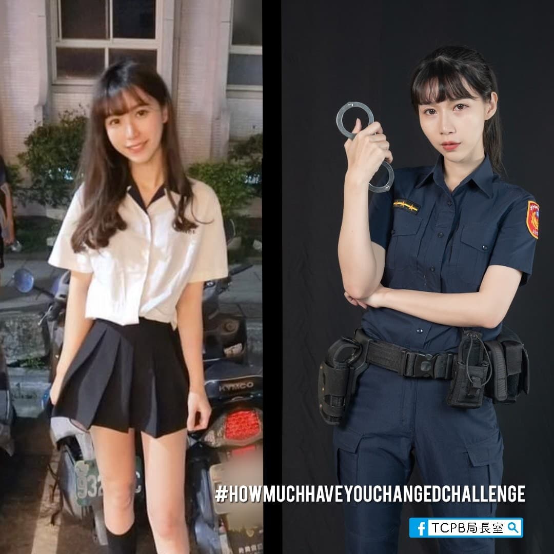 正妹女警高中制服照曝光,掀起網友關注。(翻攝自TCPB 局長室臉書)