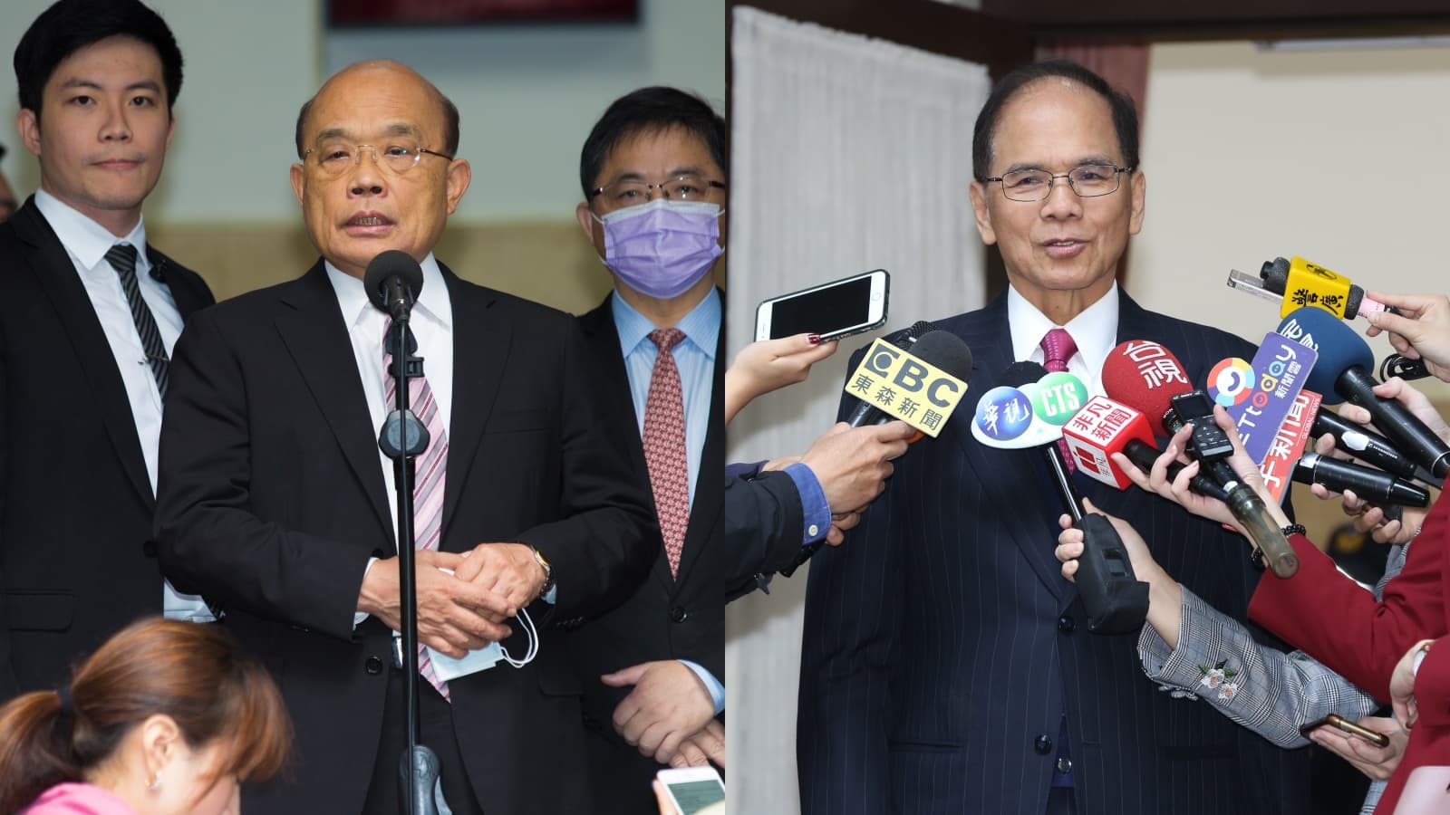 蘇貞昌（左）施政報告被杯葛，游錫堃（右）呼籲在野黨回歸議事。（本刊資料照）