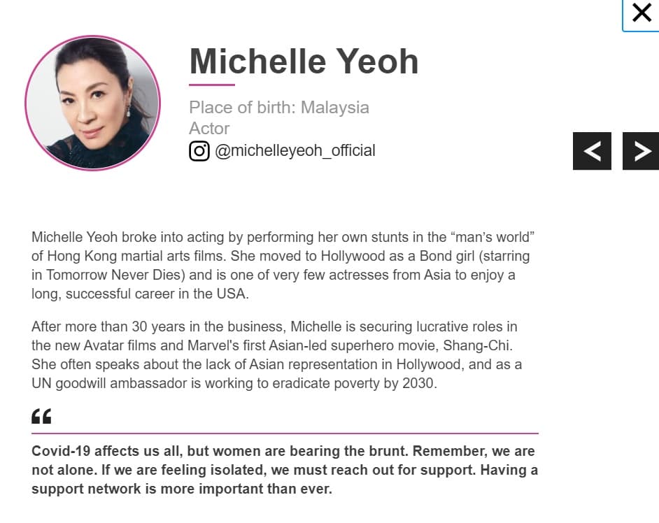 楊紫瓊是少數在好萊塢影藝圈擁有一席之地的亞裔女星。(翻攝《BBC》官網)
