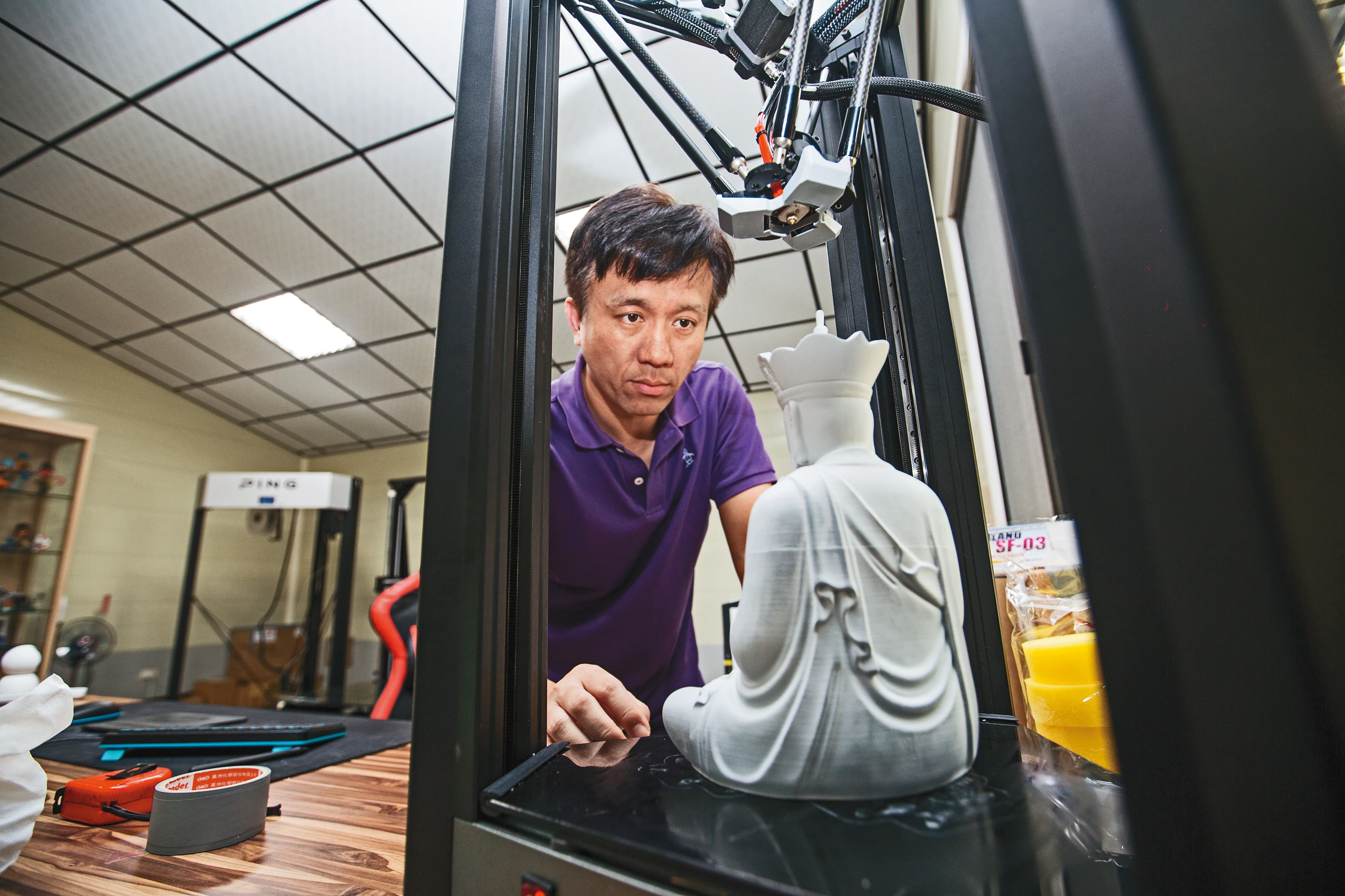 有了3D列印助陣,林建誌開始推出客製化的佛像產品。