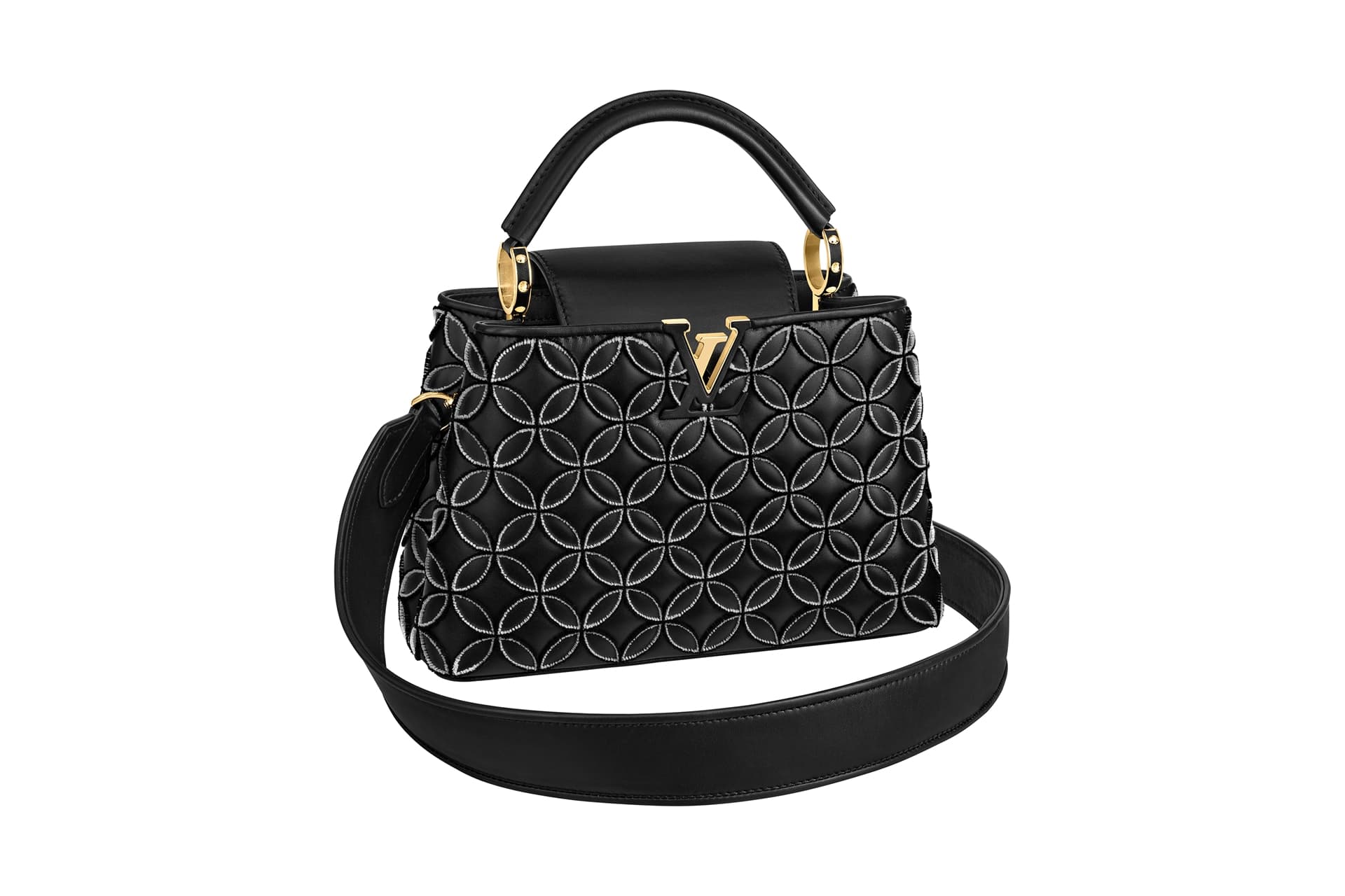 絎縫羊皮BB尺寸 Capucines手袋 價格店洽 LOUIS VUITTON。(LOUIS VUITTON提供)
