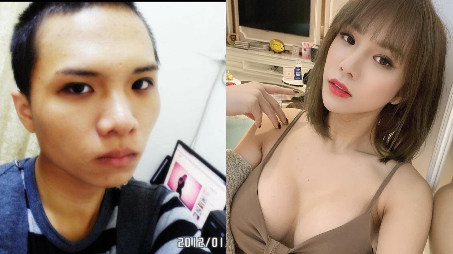 小A辣男兒身與女兒身對照組。(翻攝自小A辣臉書)