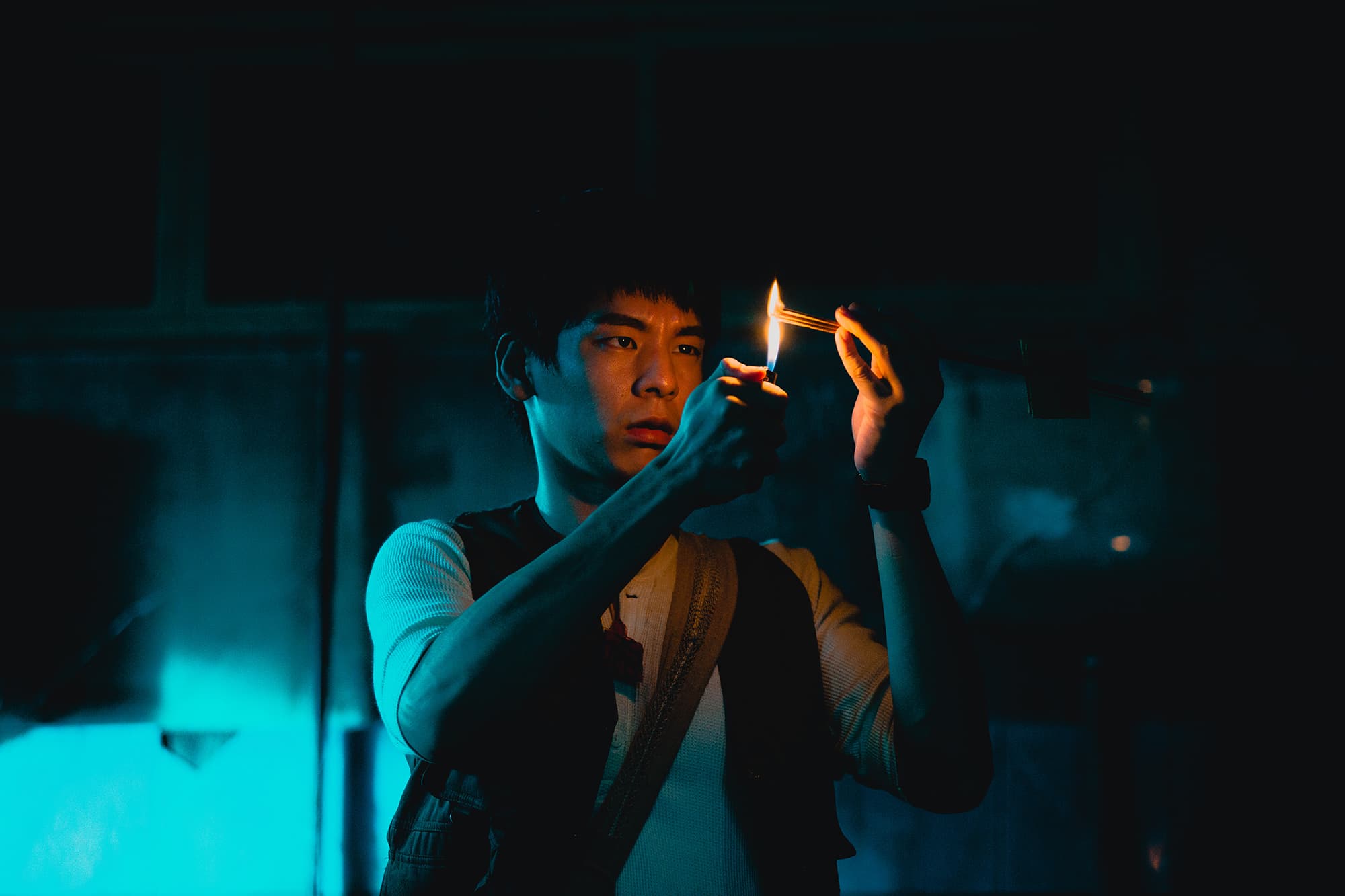 林柏宏在片中飾演道士之子,與平日小清新戲路大不相同。(海樂提供)
