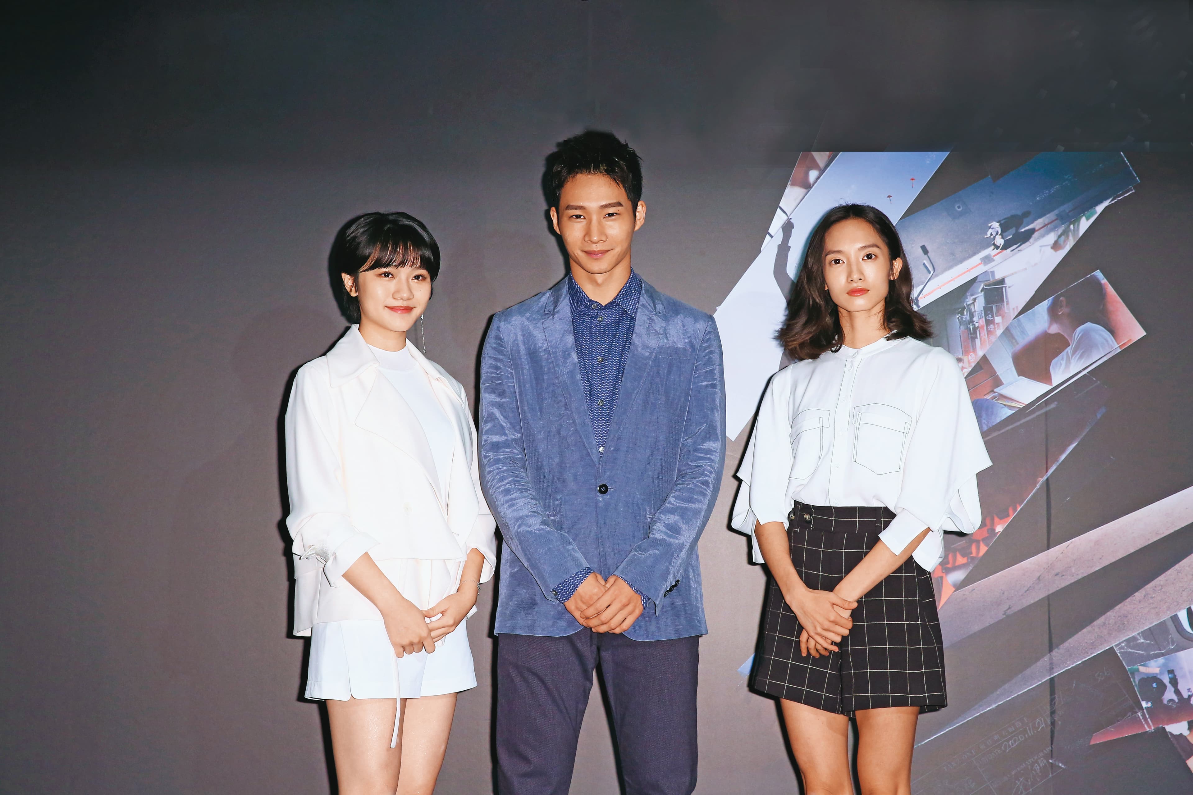 《返校》影集啟用李玲葦(左起)、黃冠智、韓寧三位新人挑大梁。(李鍾泉攝)