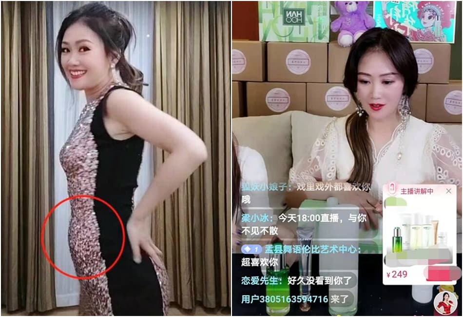 梁小冰為生計當網紅直播賣力帶貨,但卻被發現小腹微凸且觀看人數慘淡。(翻攝微博)