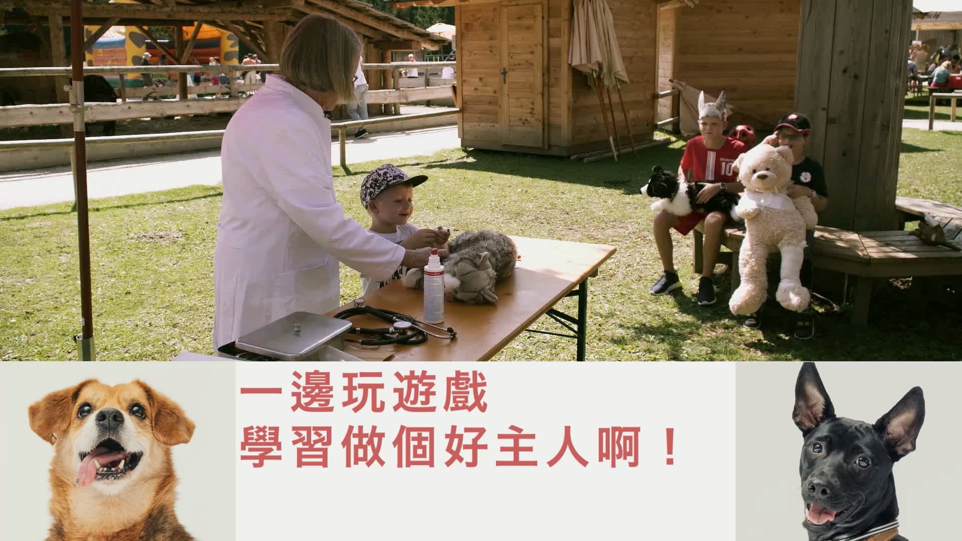 收容所寓教於樂，小朋友在玩遊戲中也學習到如何當個好主人。（翻攝自花絮） 