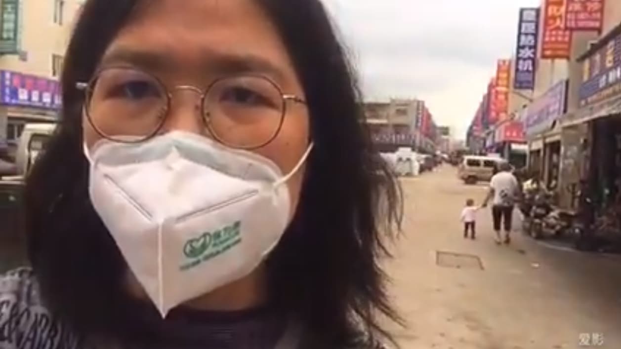 公民記者張展親赴武漢報導第一手的疫情消息,遭當局指控尋釁滋事判刑4年。(翻攝自張展YouTube頻道)