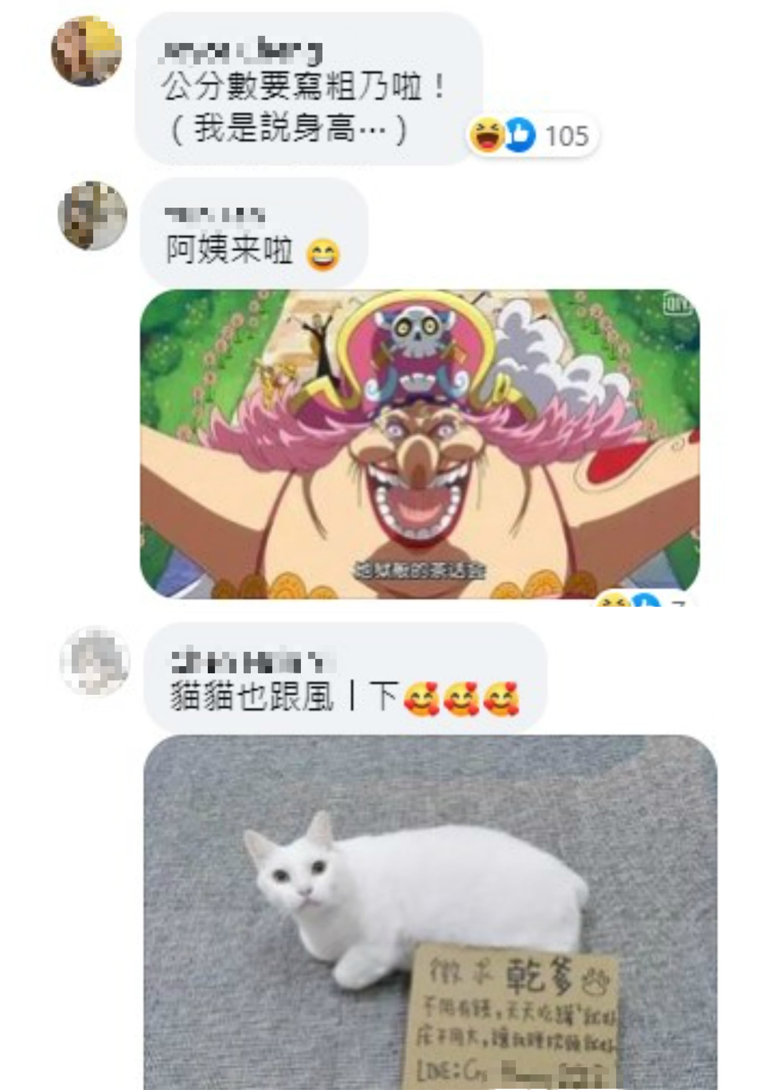 網友搞笑回覆「波特王」︰「公分數要寫粗乃啦！（我是說身高）」（翻攝自波特王臉書）