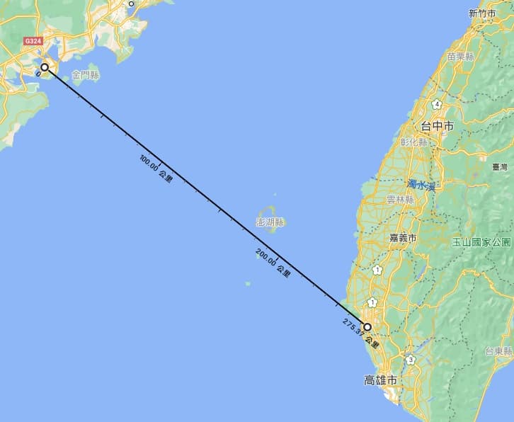 解放軍聲稱，台灣多數、特別是西半部基地，都在新型火箭的射程內。（翻攝自Google地圖）